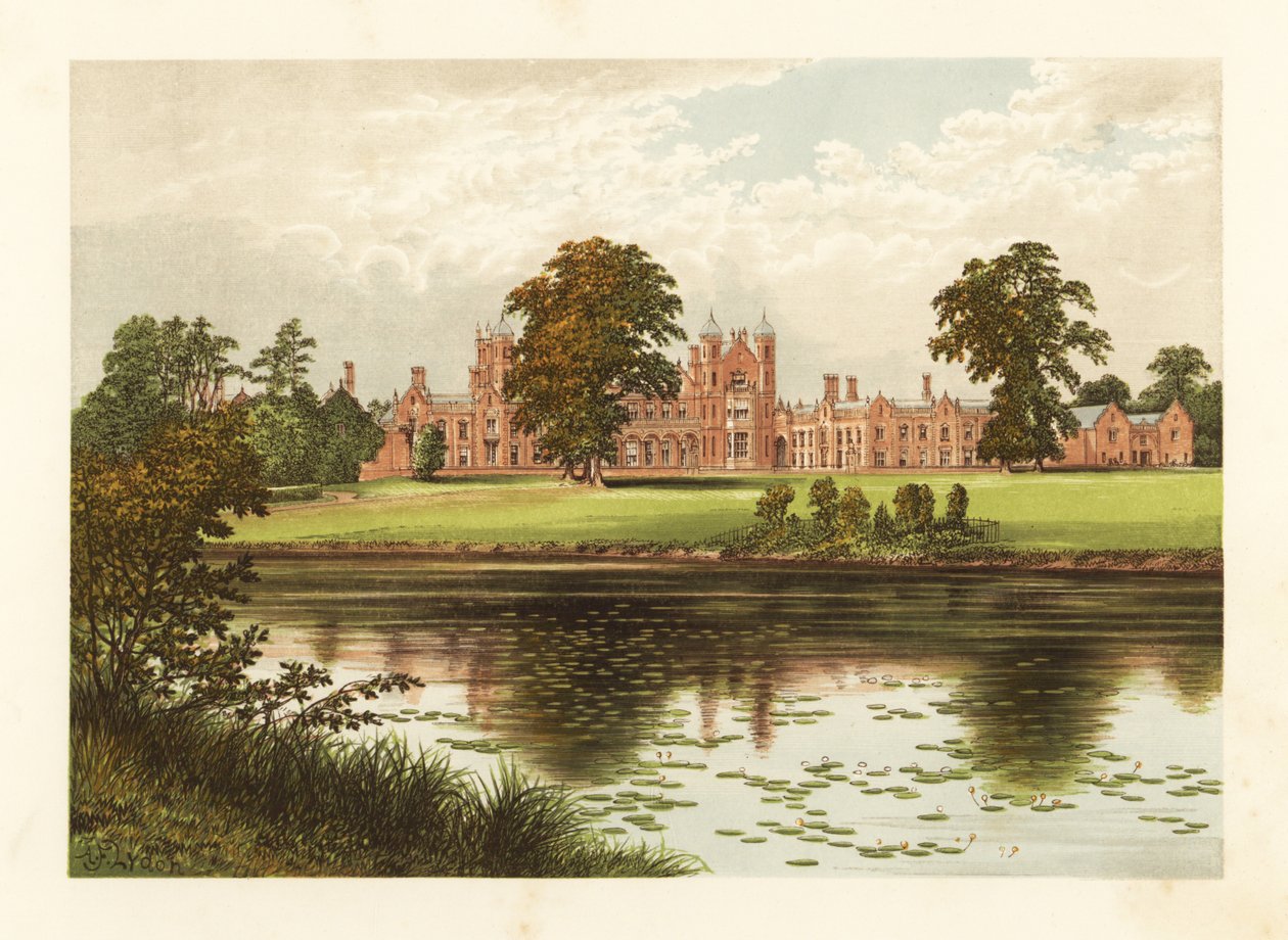 Capesthorne Hall, Cheshire, Engeland. door Alexander Francis (after) Lydon