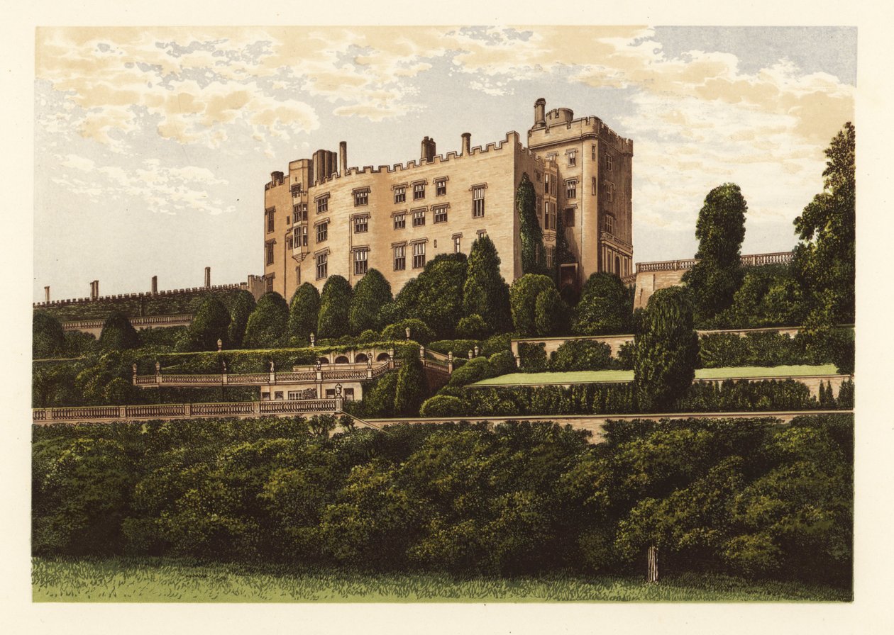 Powis Kasteel, Montgomeryshire, Wales door Alexander Francis (after) Lydon