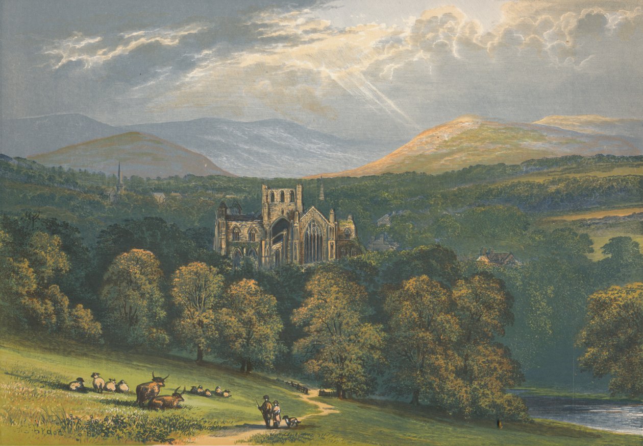 Melrose Abbey door Alexander Francis Lydon