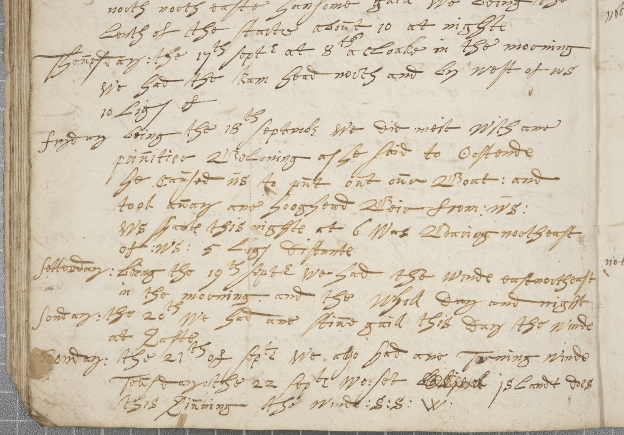 Journal van Alexander Gillespie, detail, 1674 door Alexander Gillespie