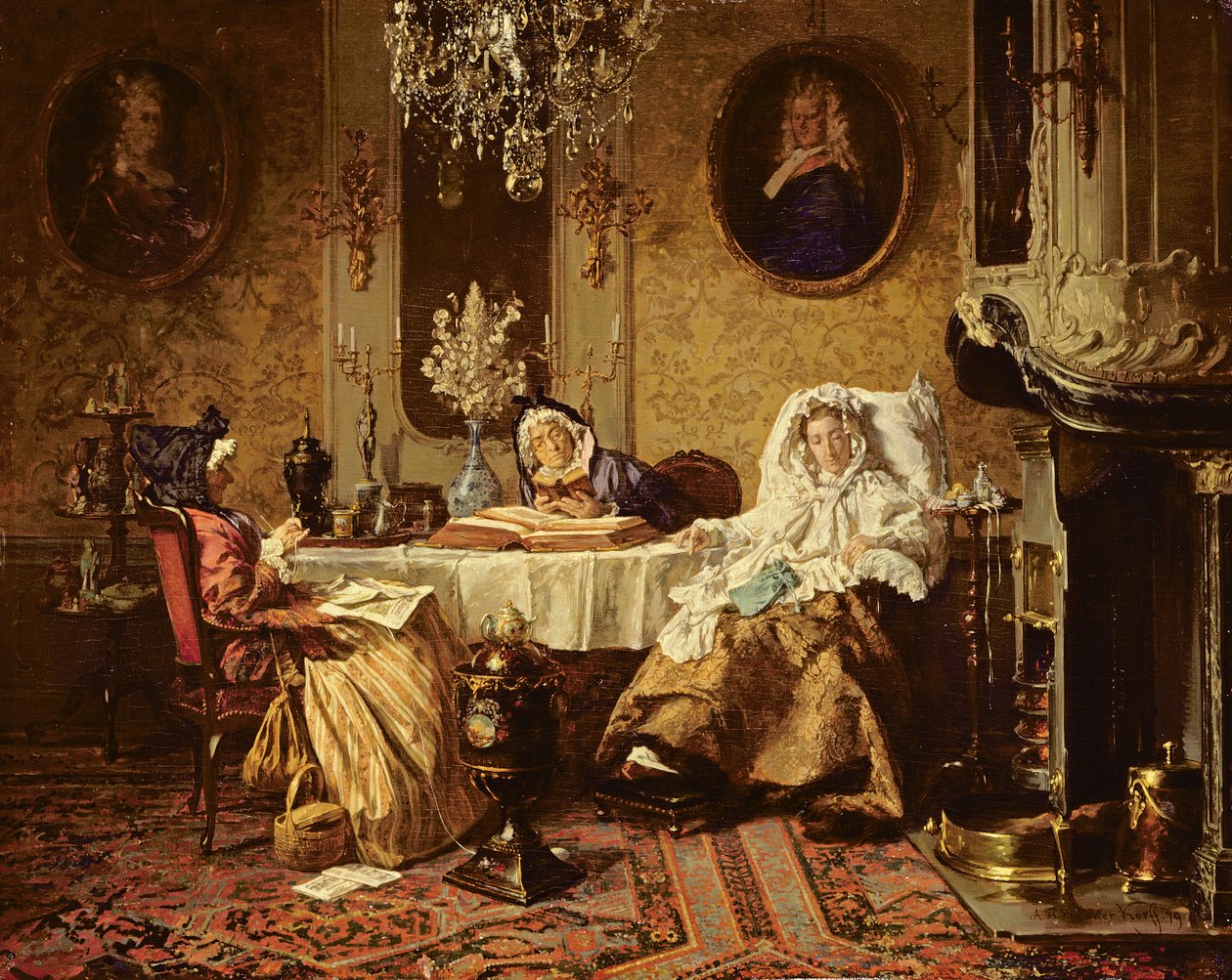 De bijbellezing, 1879 door Alexander Hugo Bakker Korff