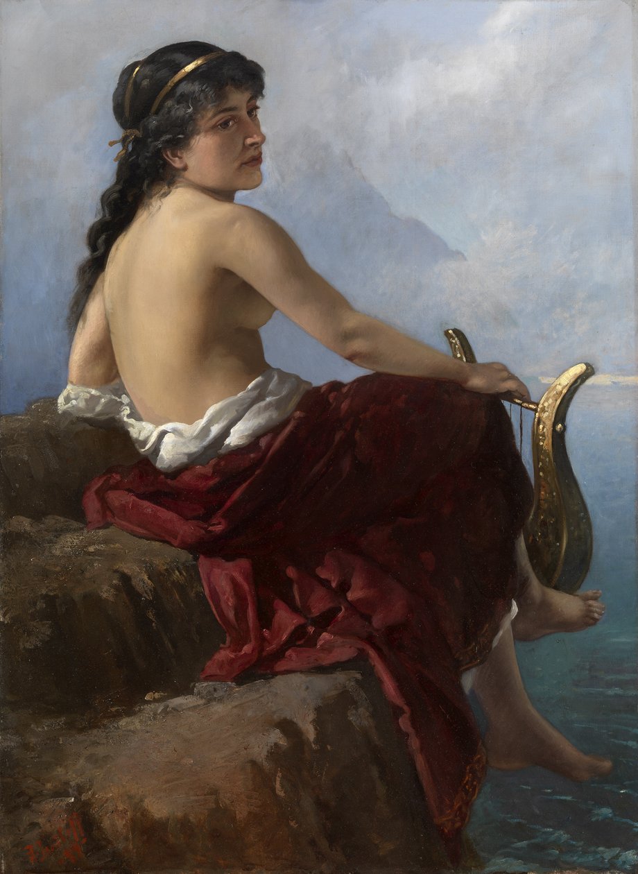 Sappho op de klif van Lefkada, 1889 door Alexander Izmailov