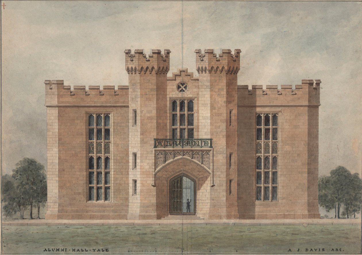 Yale Alumni Huis door Alexander Jackson Davis