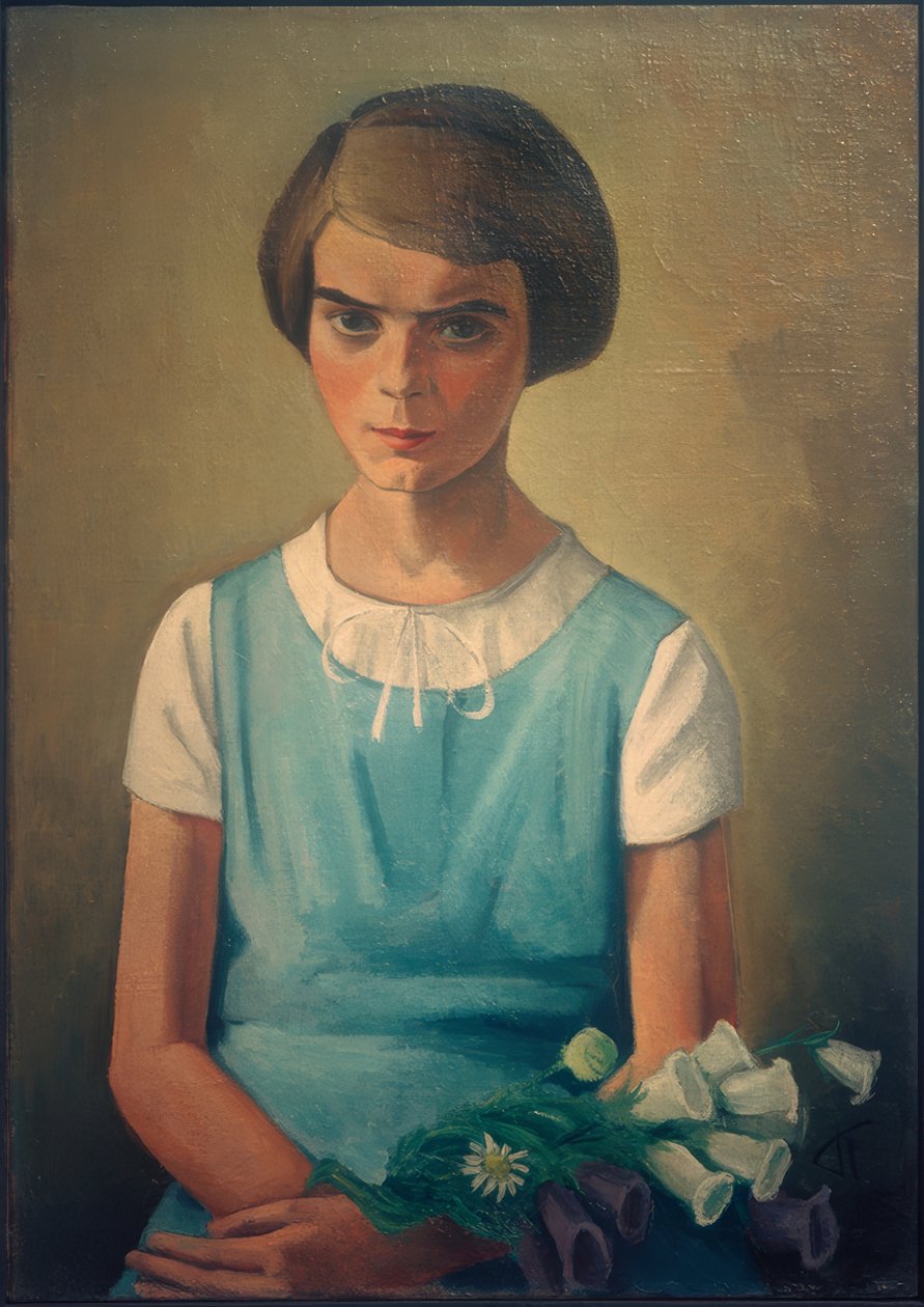 Portret van dochter Angelina door Alexander Kanoldt