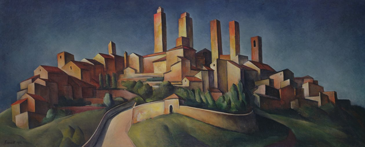 San Gimignano, 1922 door Alexander Kanoldt