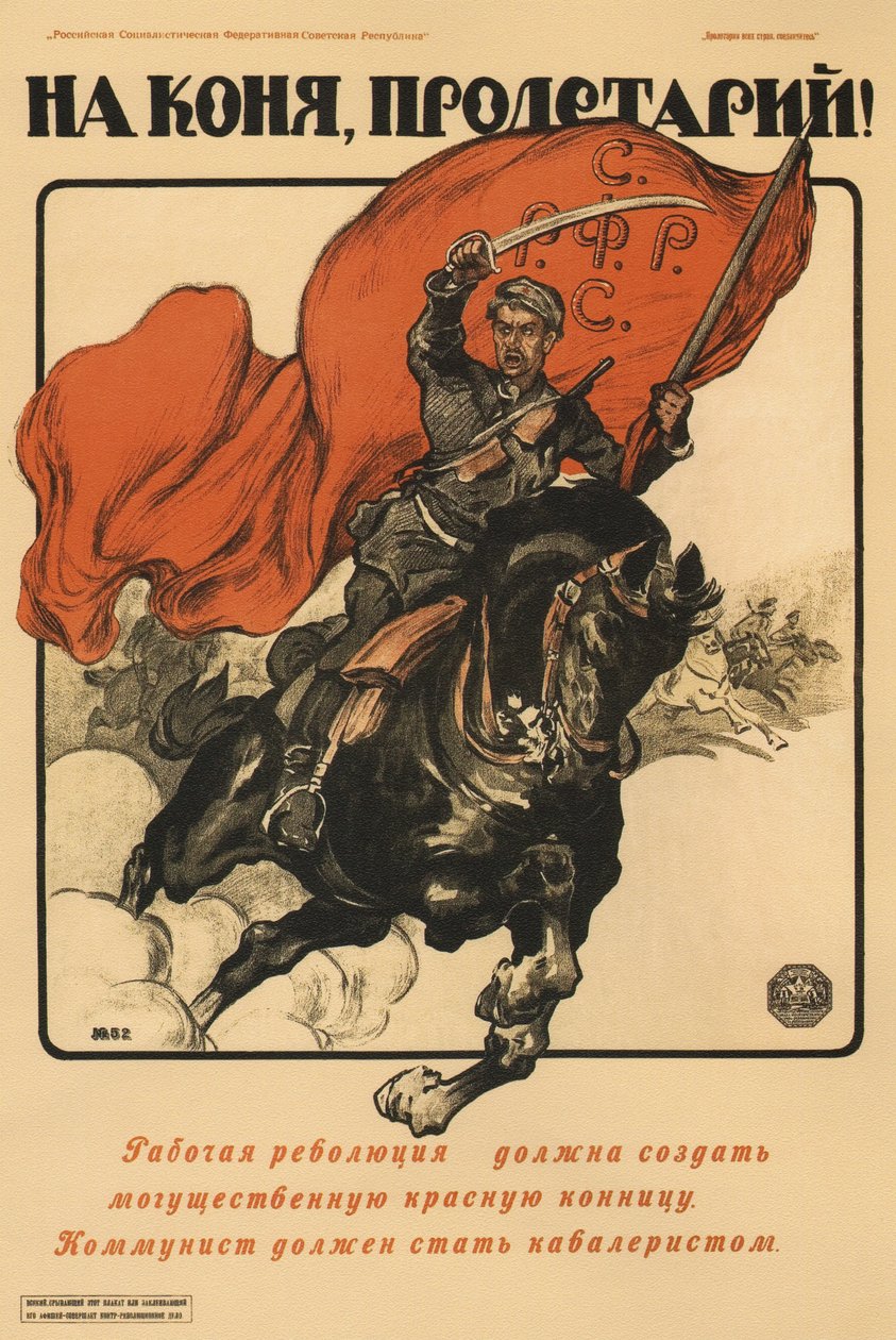 Te Paard, proletariër! Poster, 1918 door Alexander Petrovich Apsit
