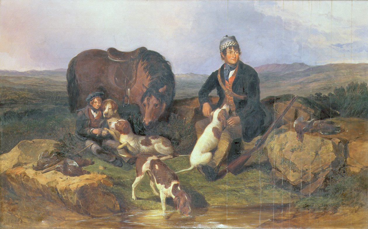 Korhoen jacht, 1848 door Alexander Rolfe
