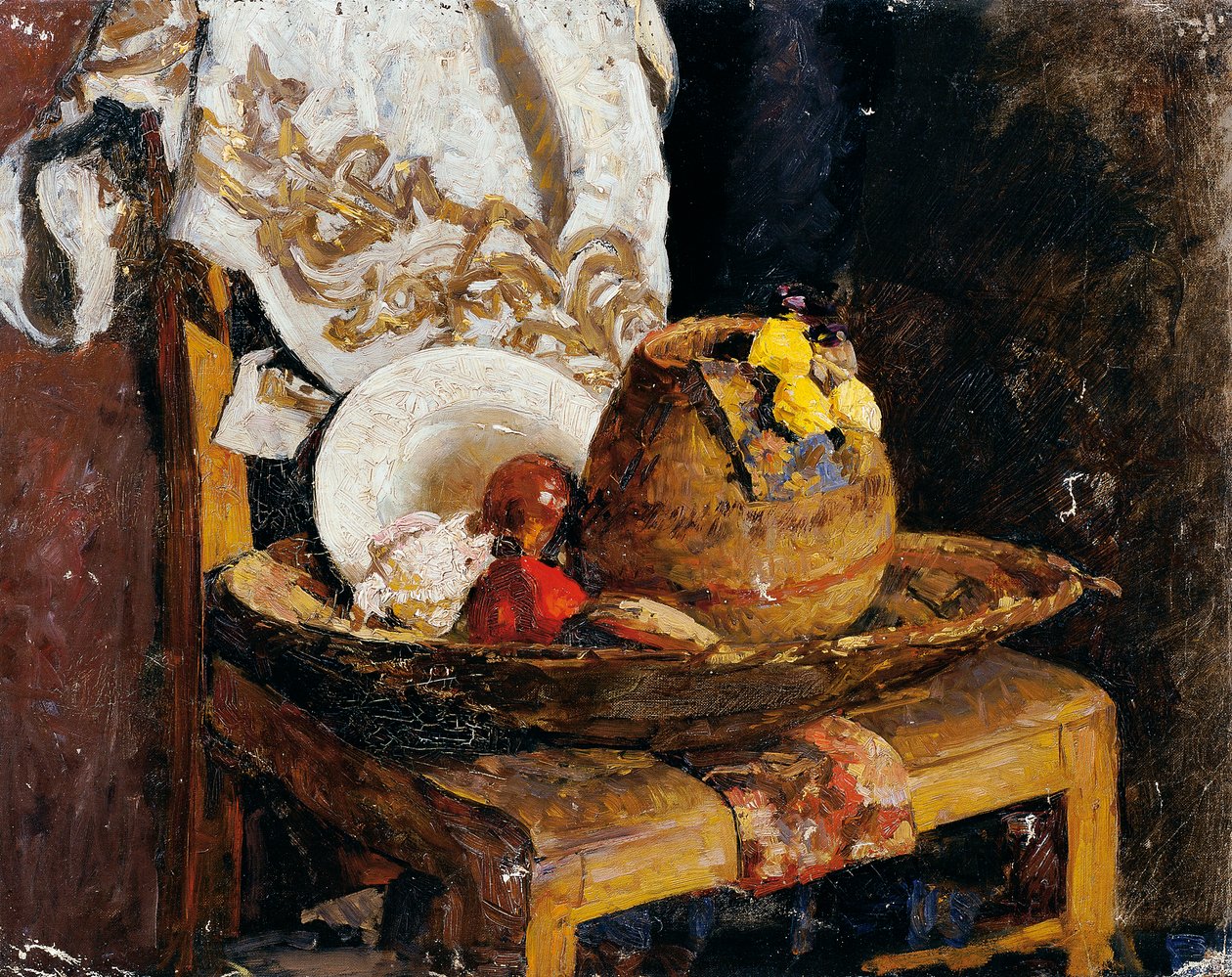 Stilleven met kruik en fruit door Alexander Rothaug