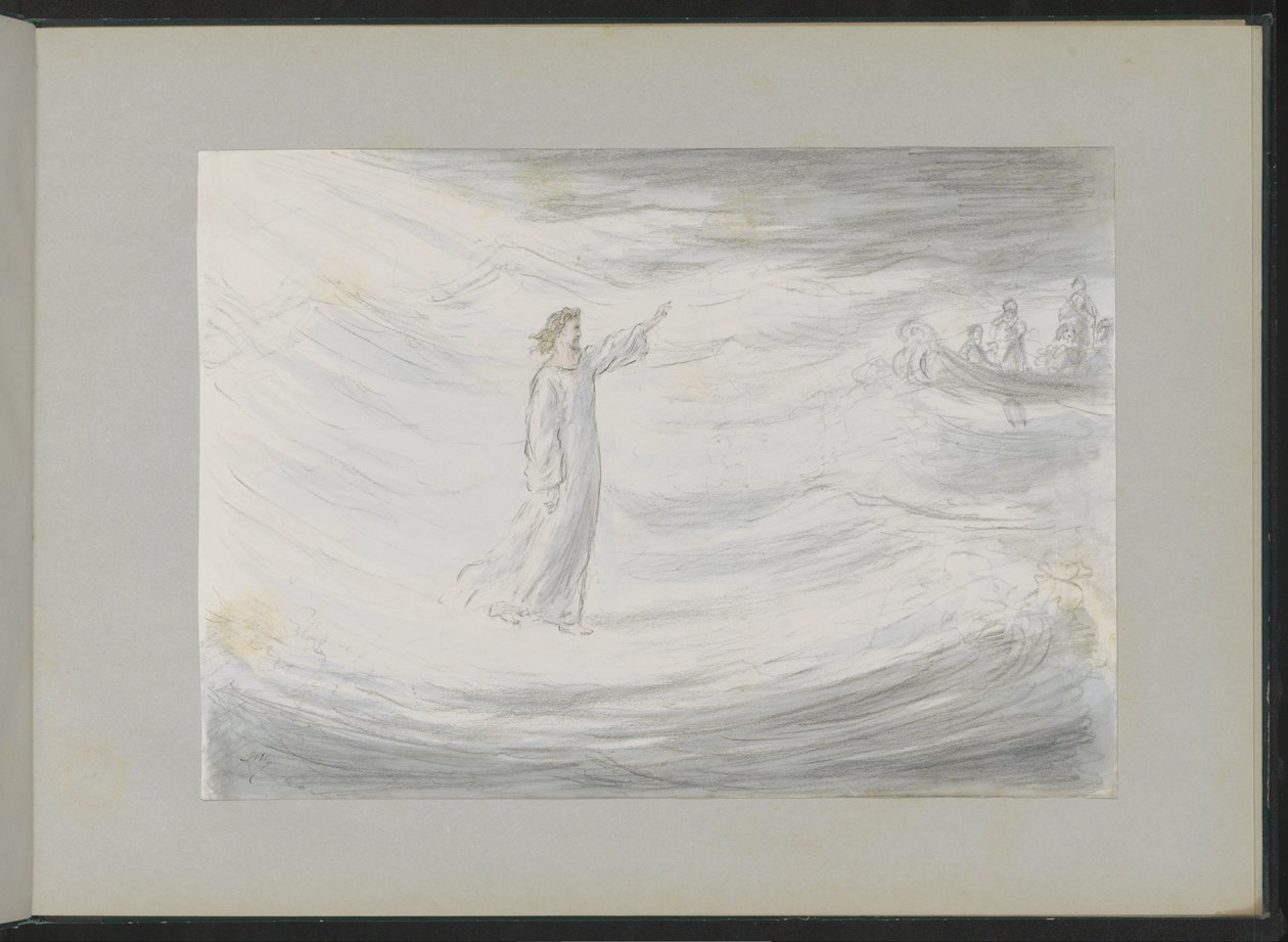 Christus loopt over het water door Alexander Ver Huell