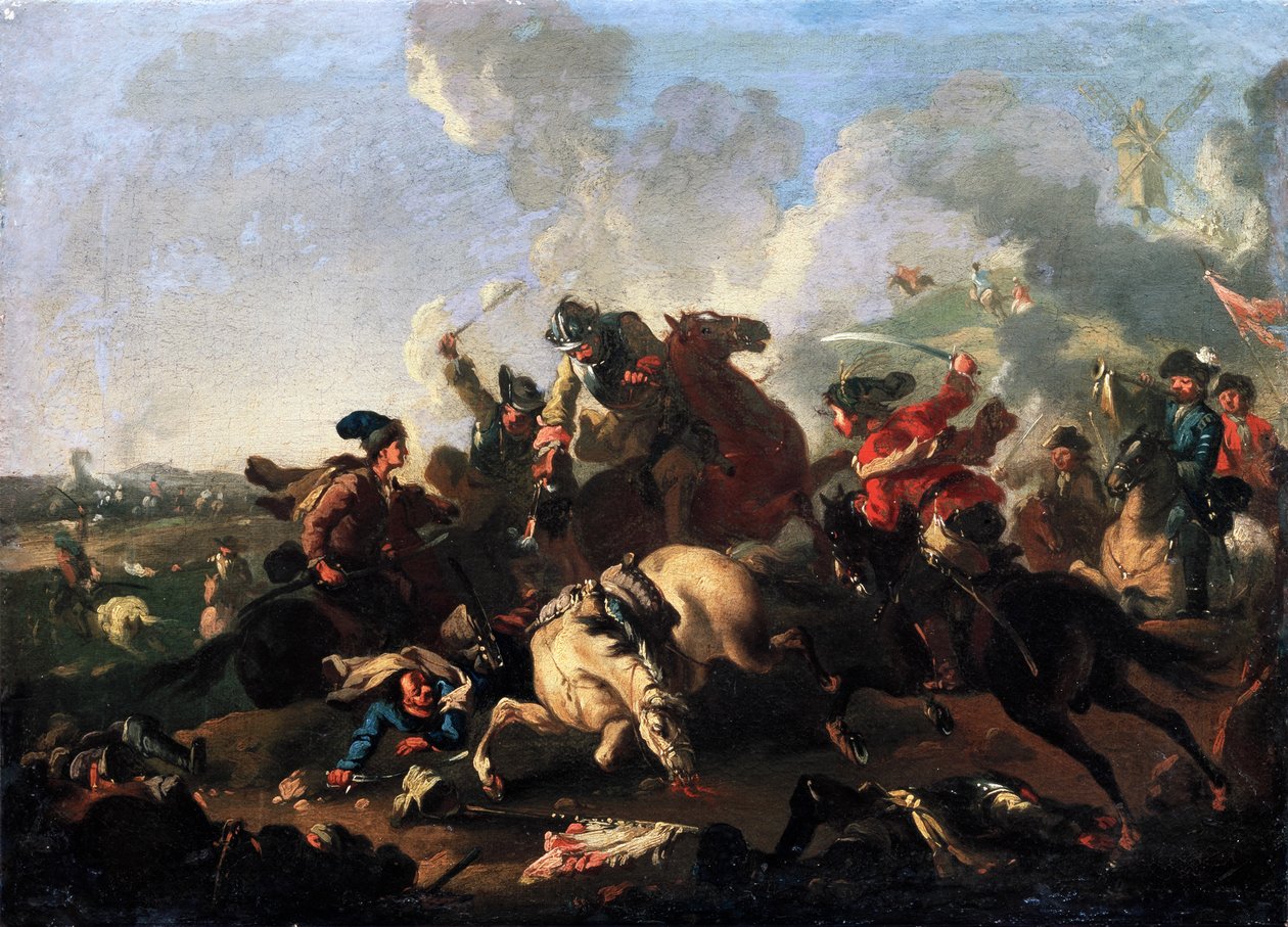 Scène uit de slag bij Poltava door Alexander von Kotzebue