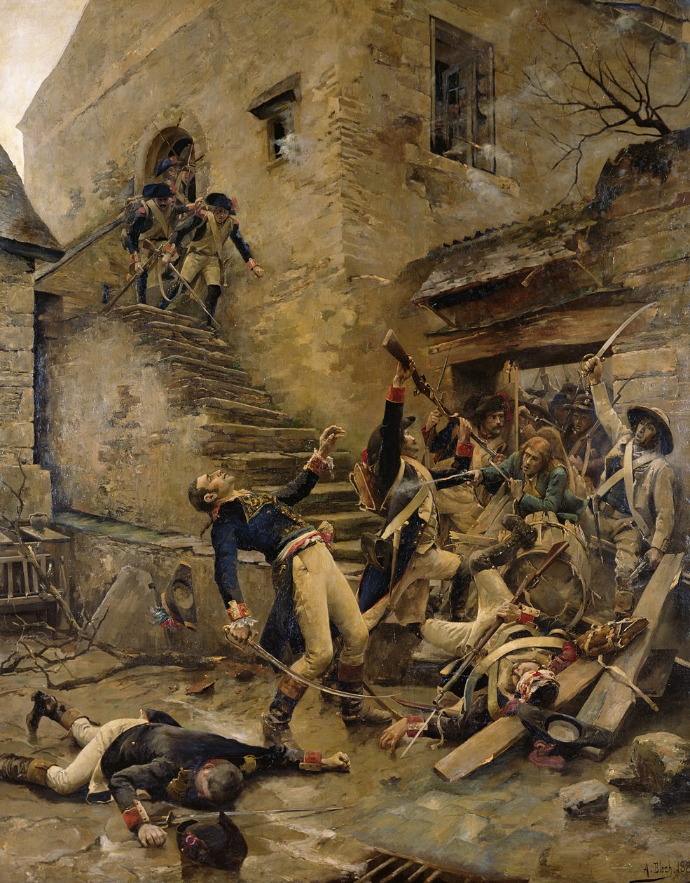 De dood van generaal Beaupuy, 1888 door Alexandre Bloch