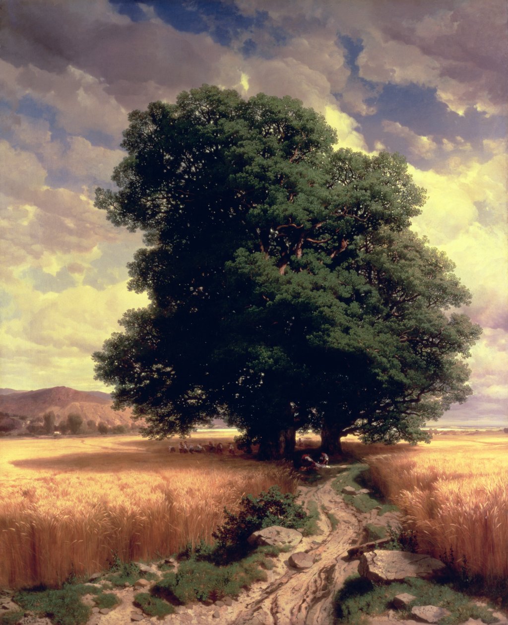 Landschap met eiken, 1859 door Alexandre Calame