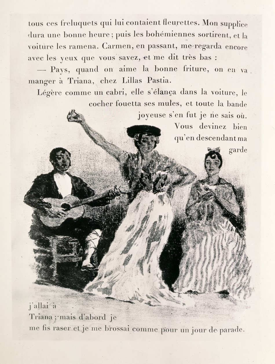 Carmen danst, gepubliceerd 1901 door Alexandre Lunois