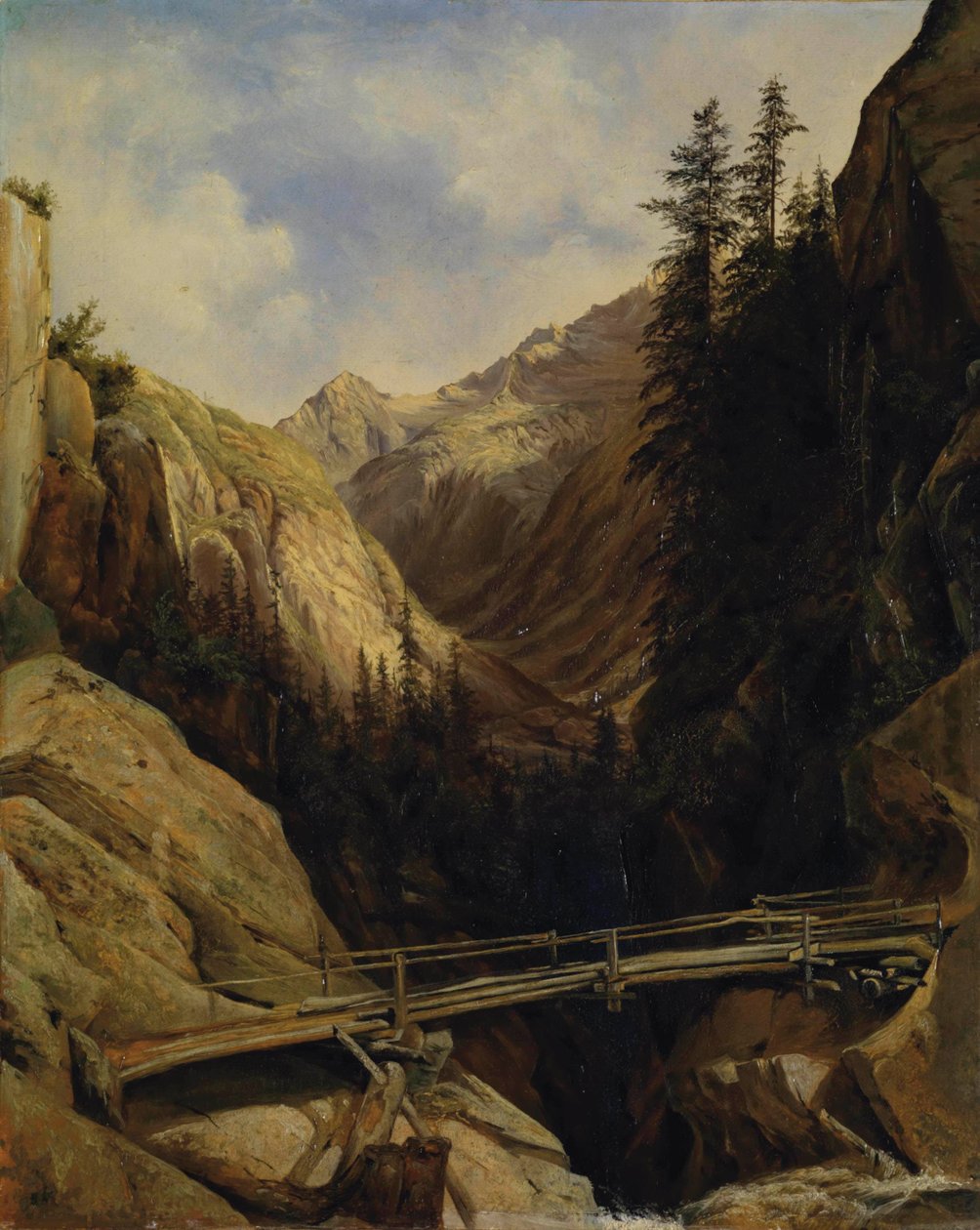 Bij de waterval van de Handeck, 1842-43 door Alexandre Calame