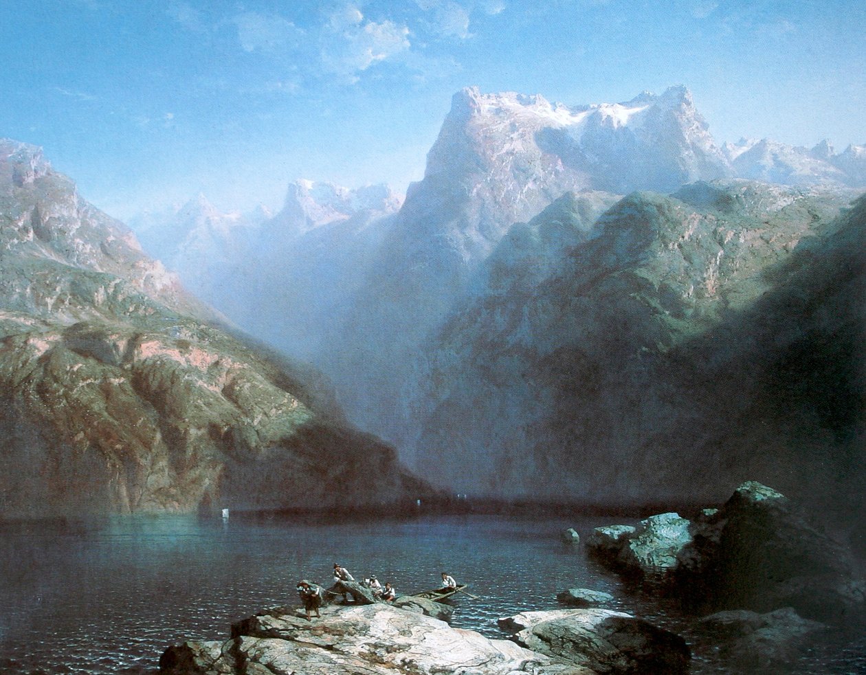 Duits: Der Vierwaldstättersee (Symphonie en bleu) door Alexandre Calame