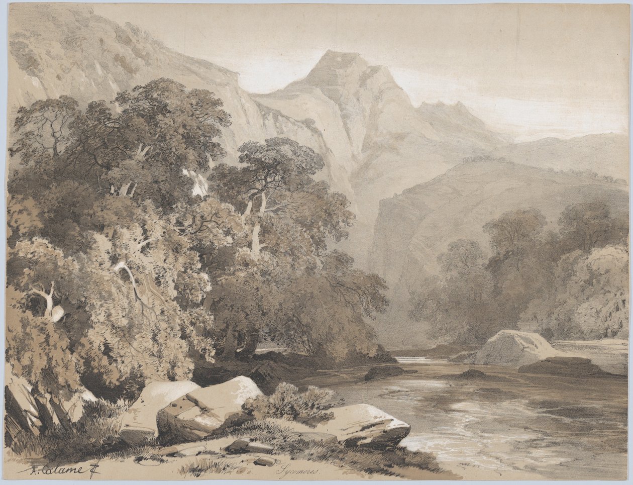 Landschap, 19e eeuw door Alexandre Calame