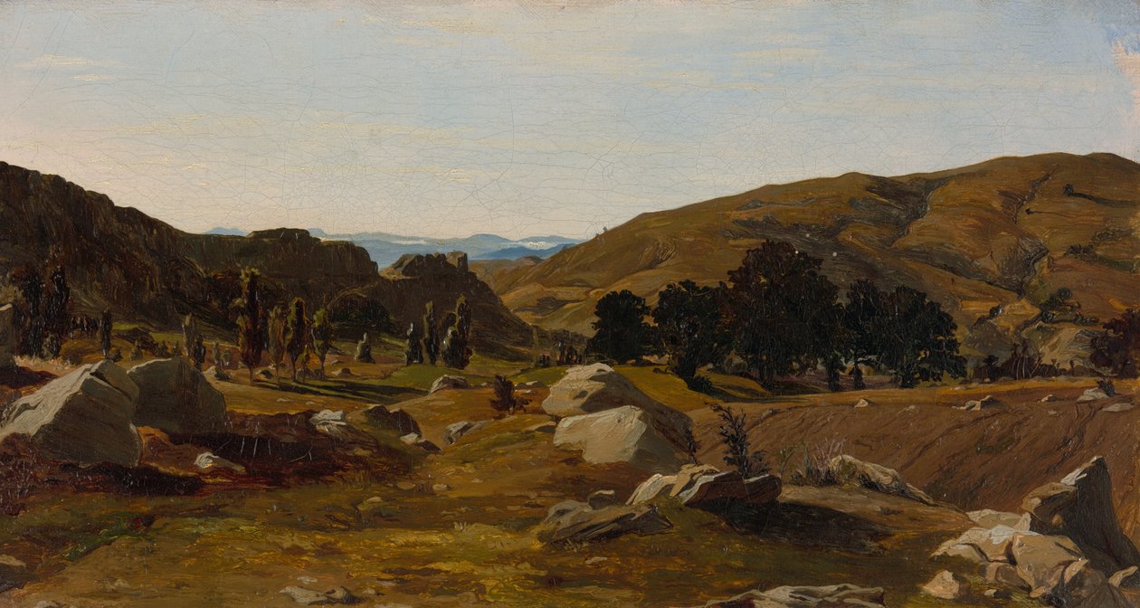 Landschap bij Chiusi, Toscane door Alexandre Desgoffe