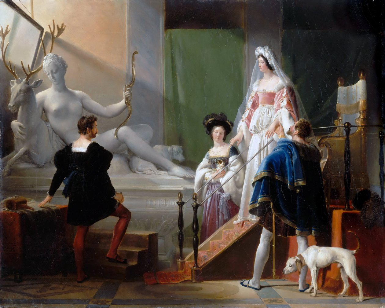 Diane de Poitiers bezoekt Jean Goujon door Alexandre Evariste Fragonard