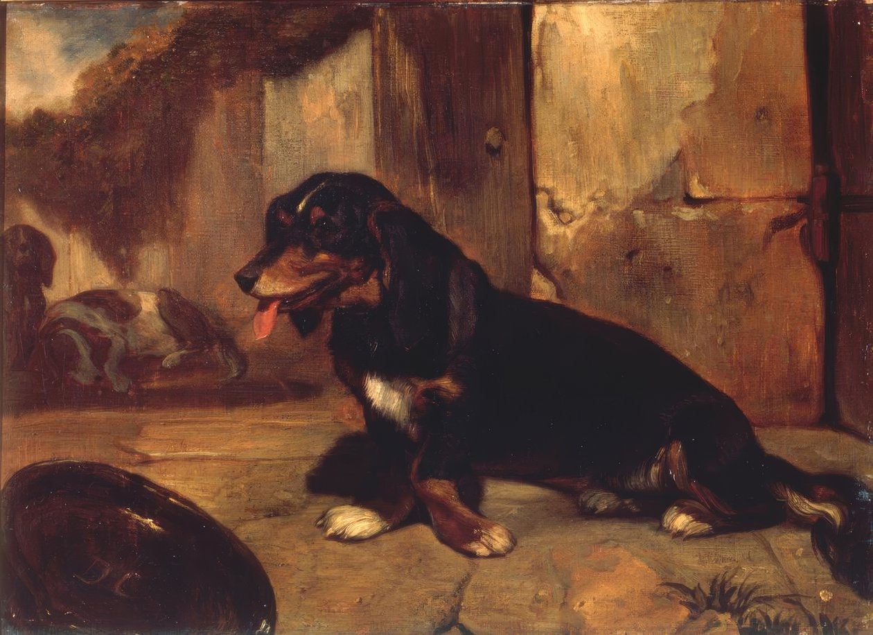 Basset hond door Alexandre Gabriel Decamps