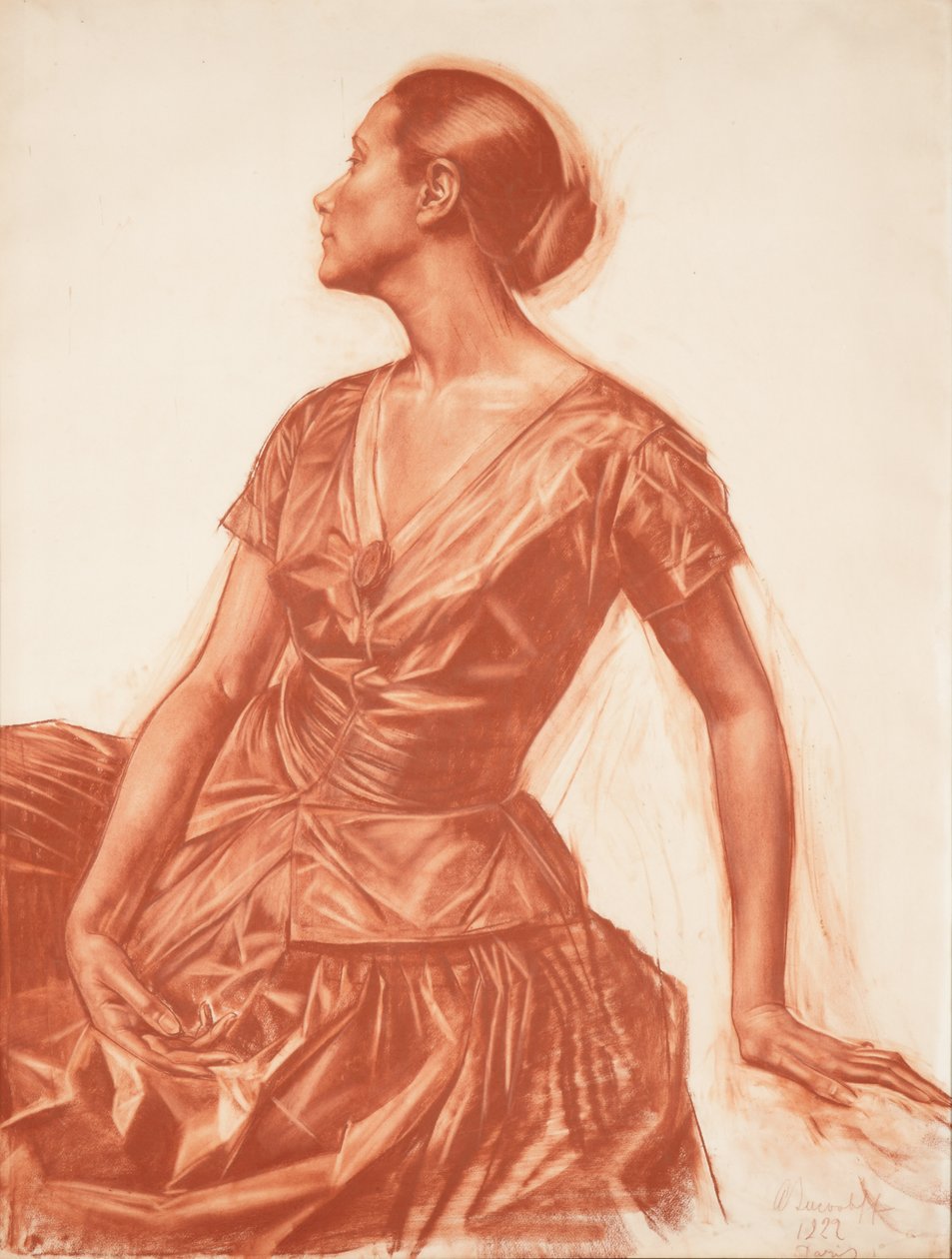 Portret van Salome Andronikova door Alexandre Iacovleff