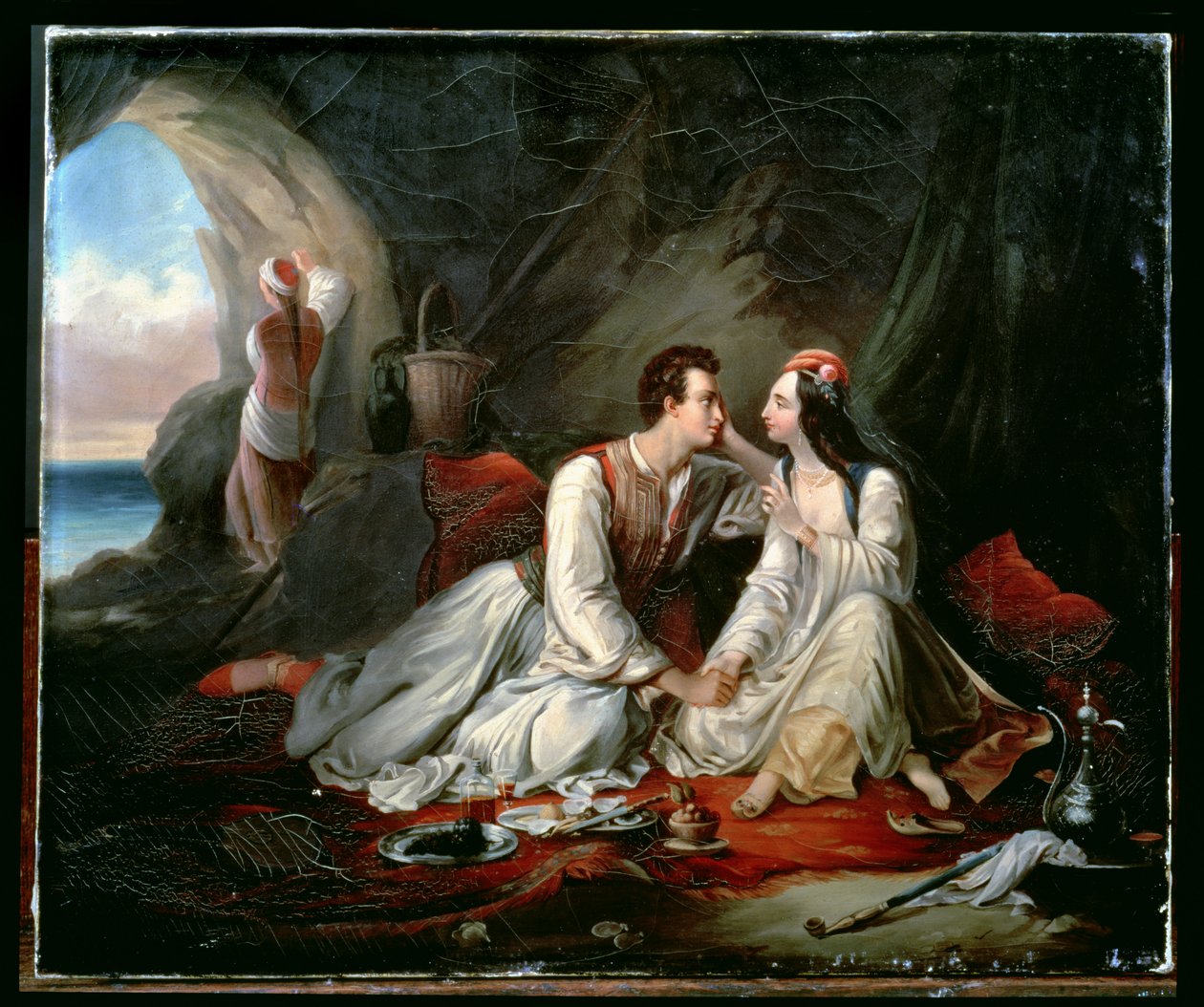 Don Juan en Haidee, c.1833 door Alexandre Marie Colin