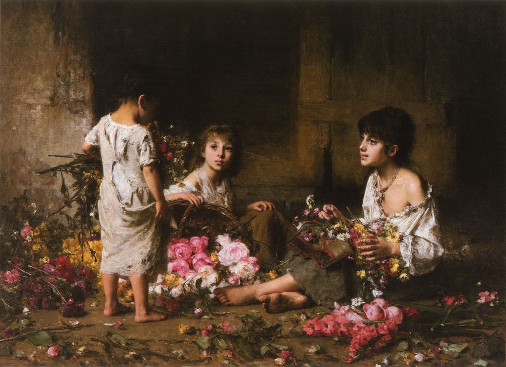 De Bloemenmeisjes door Alexei Harlamov