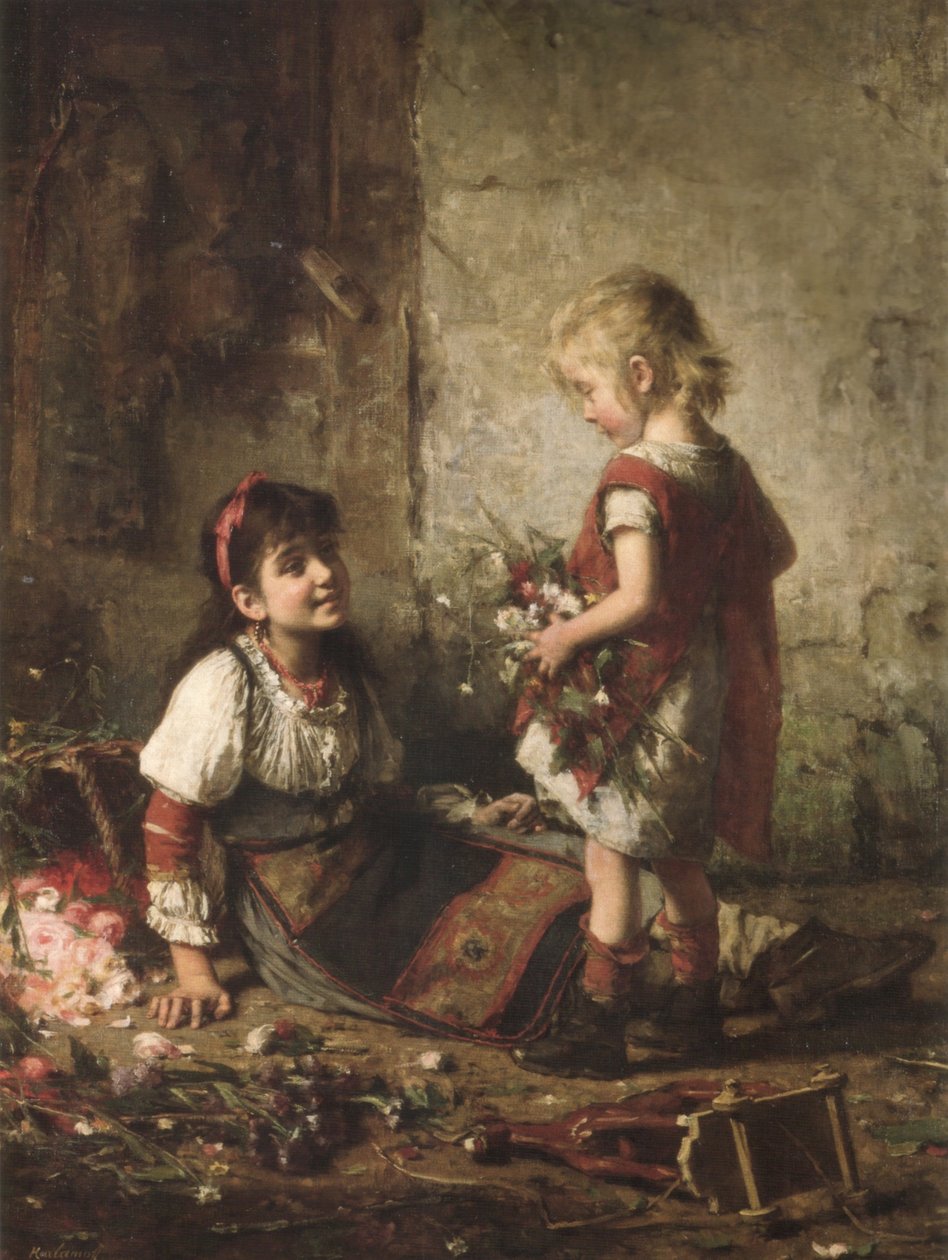 Twee meisjes door Alexei Harlamov