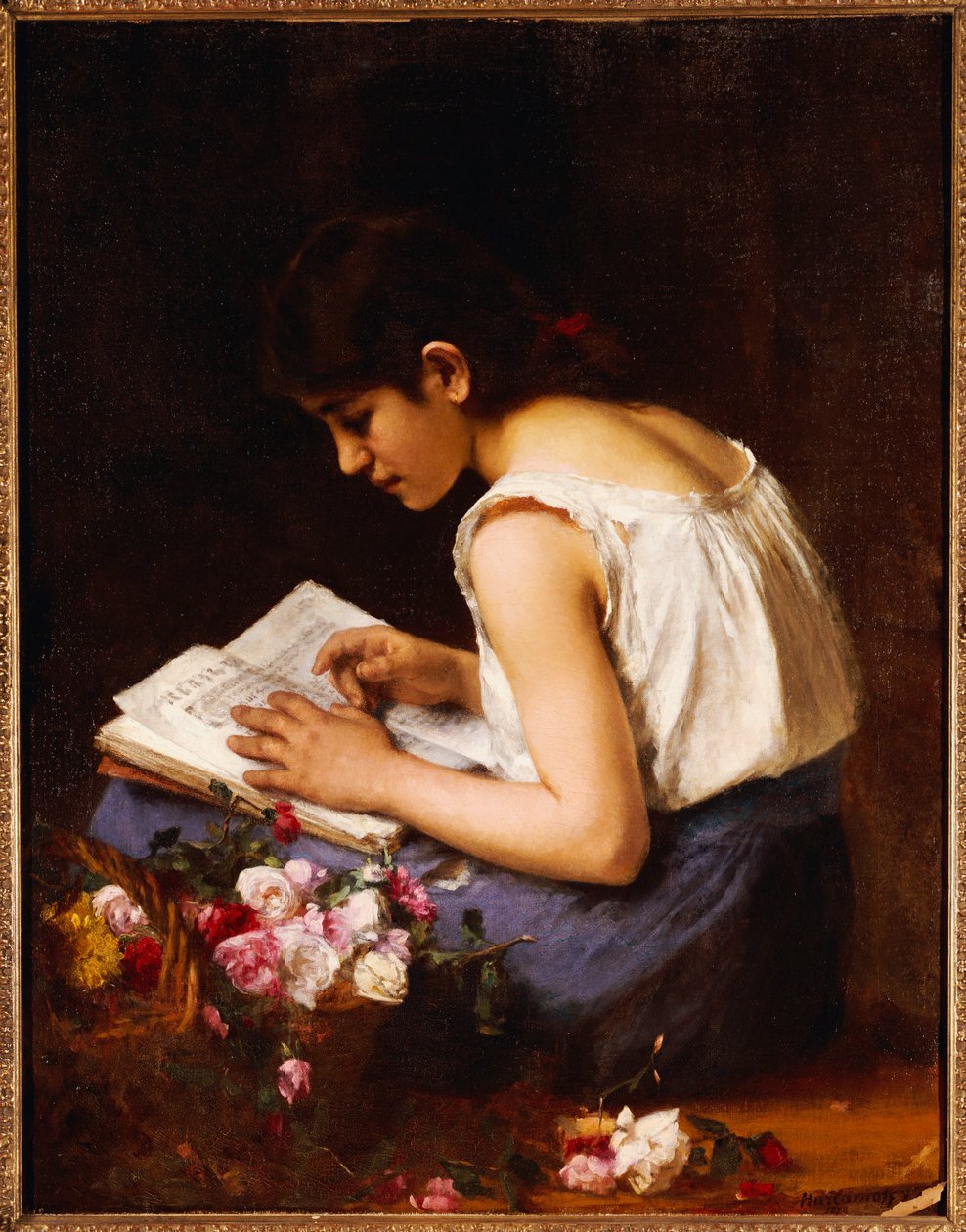 Een Meisje Leest door Alexei Alexevich Harlamoff