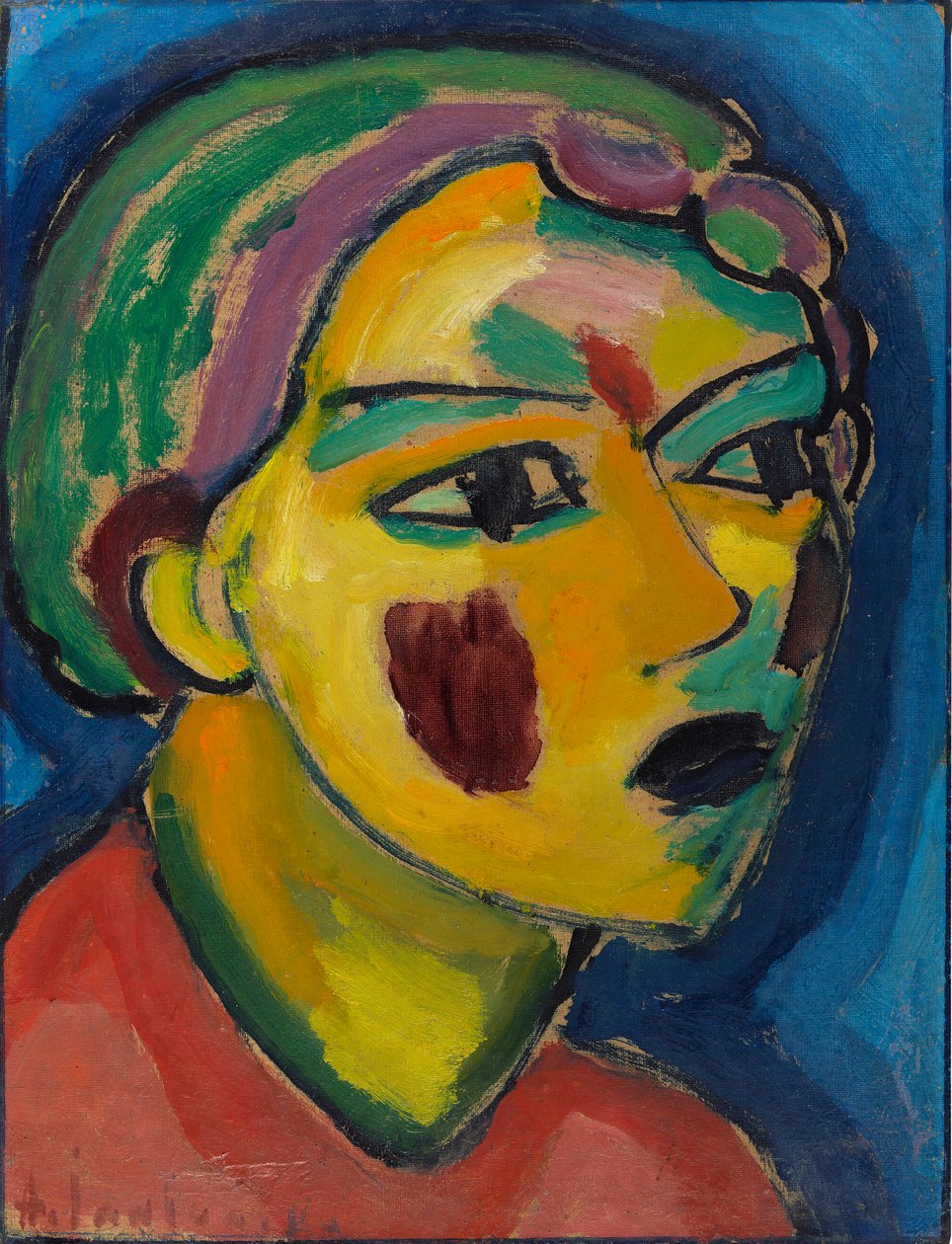 Dichter Mystiek hoofd, 1917 door Alexei Javlensky von