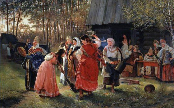 Meisjesfeest, 1889 door Alexei Korsuchin