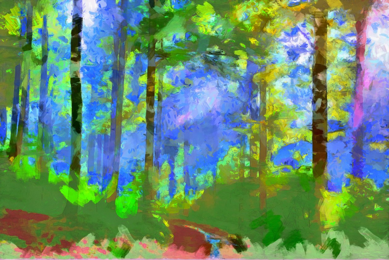 Pad in het bos,2020,(gemengde techniek) door Alexei Makhov
