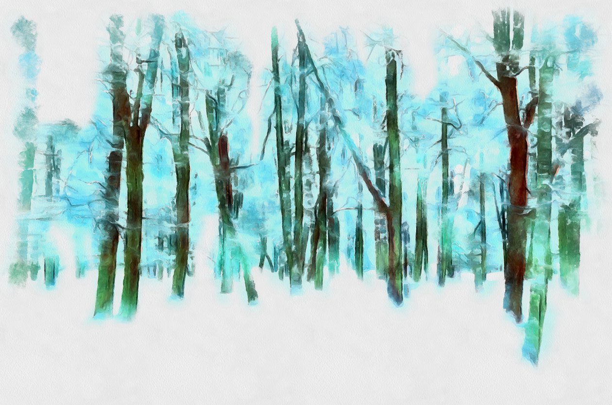 Winter in het bos,2020,(gemengde techniek) door Alexei Makhov