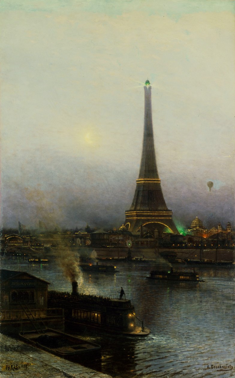 De Eiffeltoren bij Nacht, 1889 door Alexei Petrovich Bogolyubov