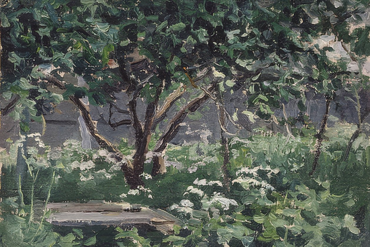 Een hoek van de tuin. 1900-10 door Alexei Steipanovitch Stepanov