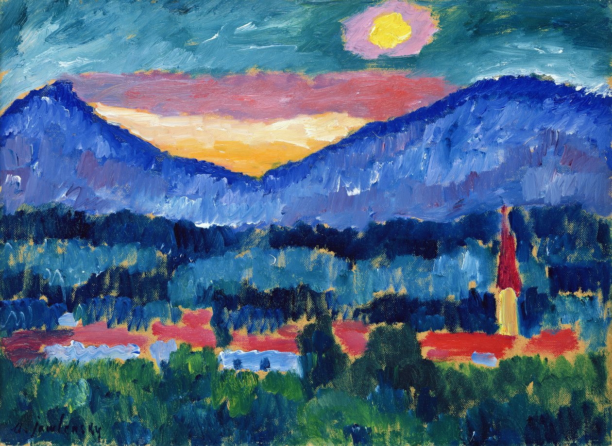 Bergdorp, 1910 door Alexej von Jawlensky