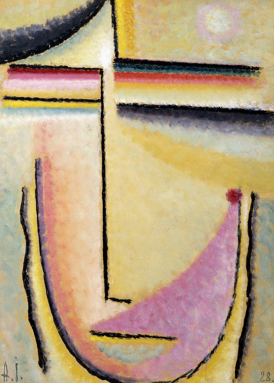 Abstract Hoofd door Alexej von Jawlensky