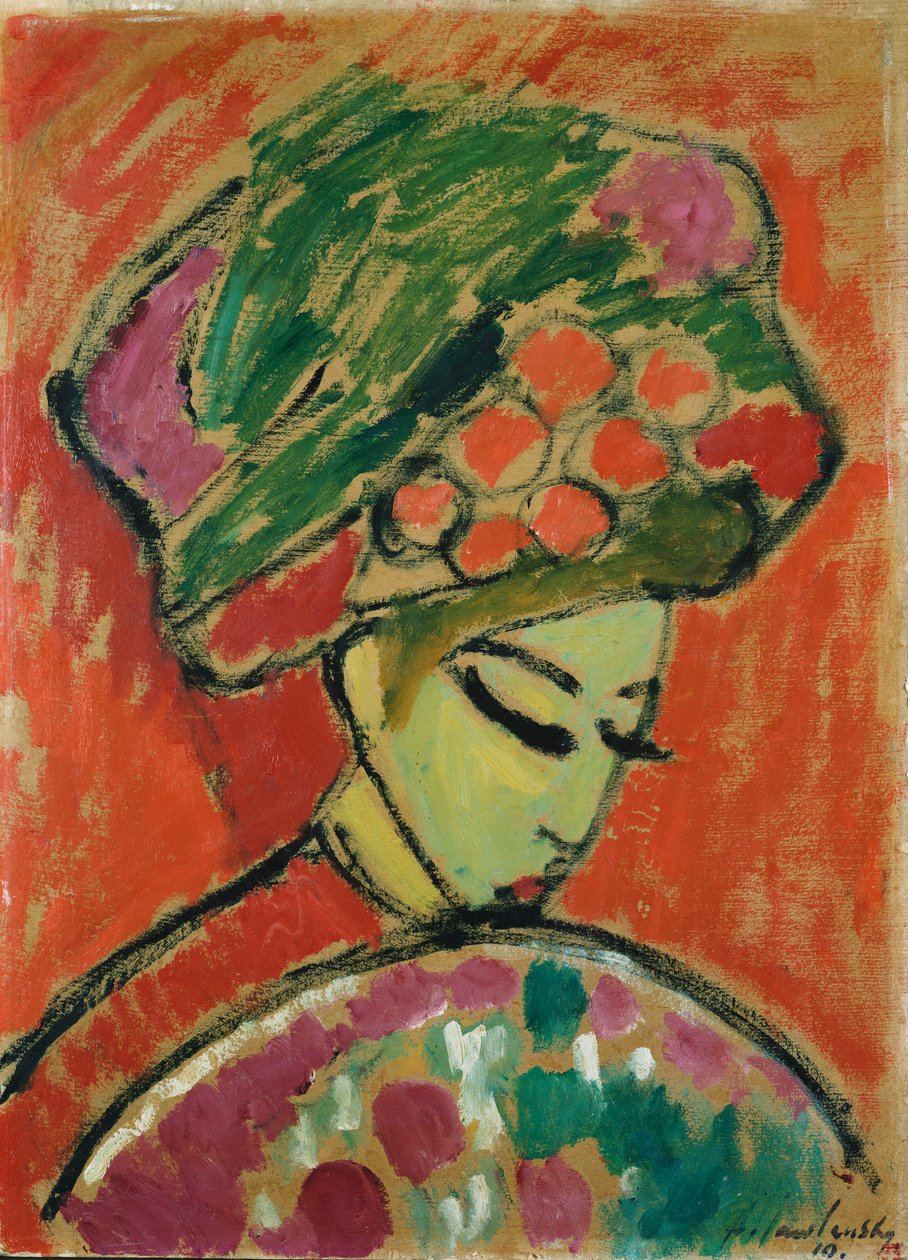 Meisje met tulband door Alexej von Jawlensky