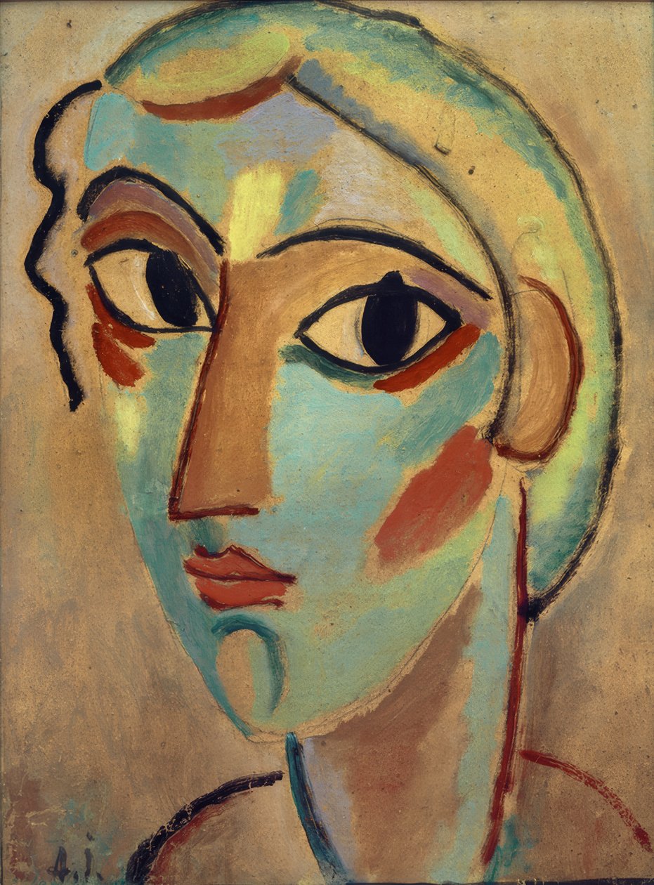 Mystiek hoofd: Meisjeshoofd (halfzijdig) door Alexej von Jawlensky
