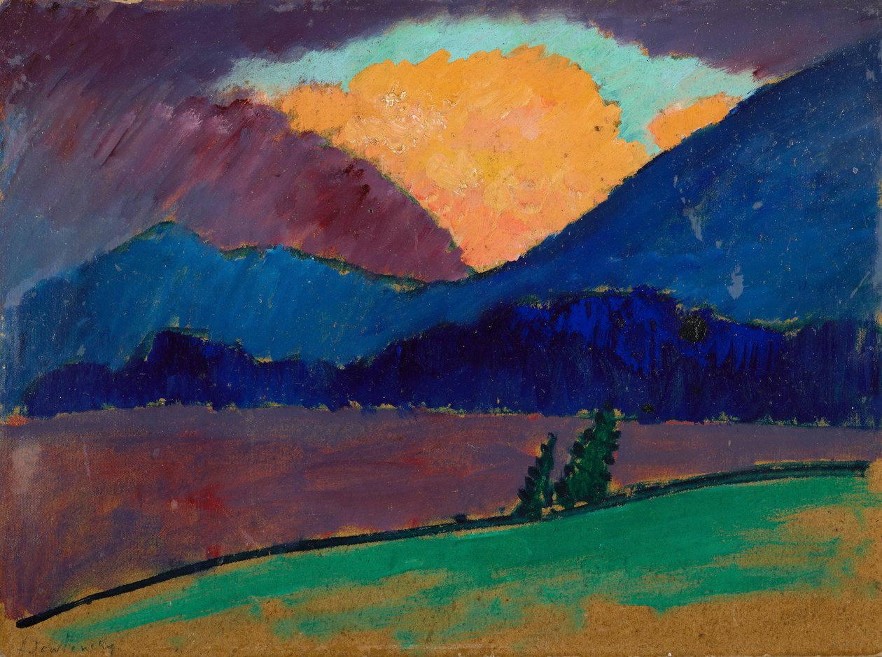 Zomeravond in Murnau door Alexej von Jawlensky