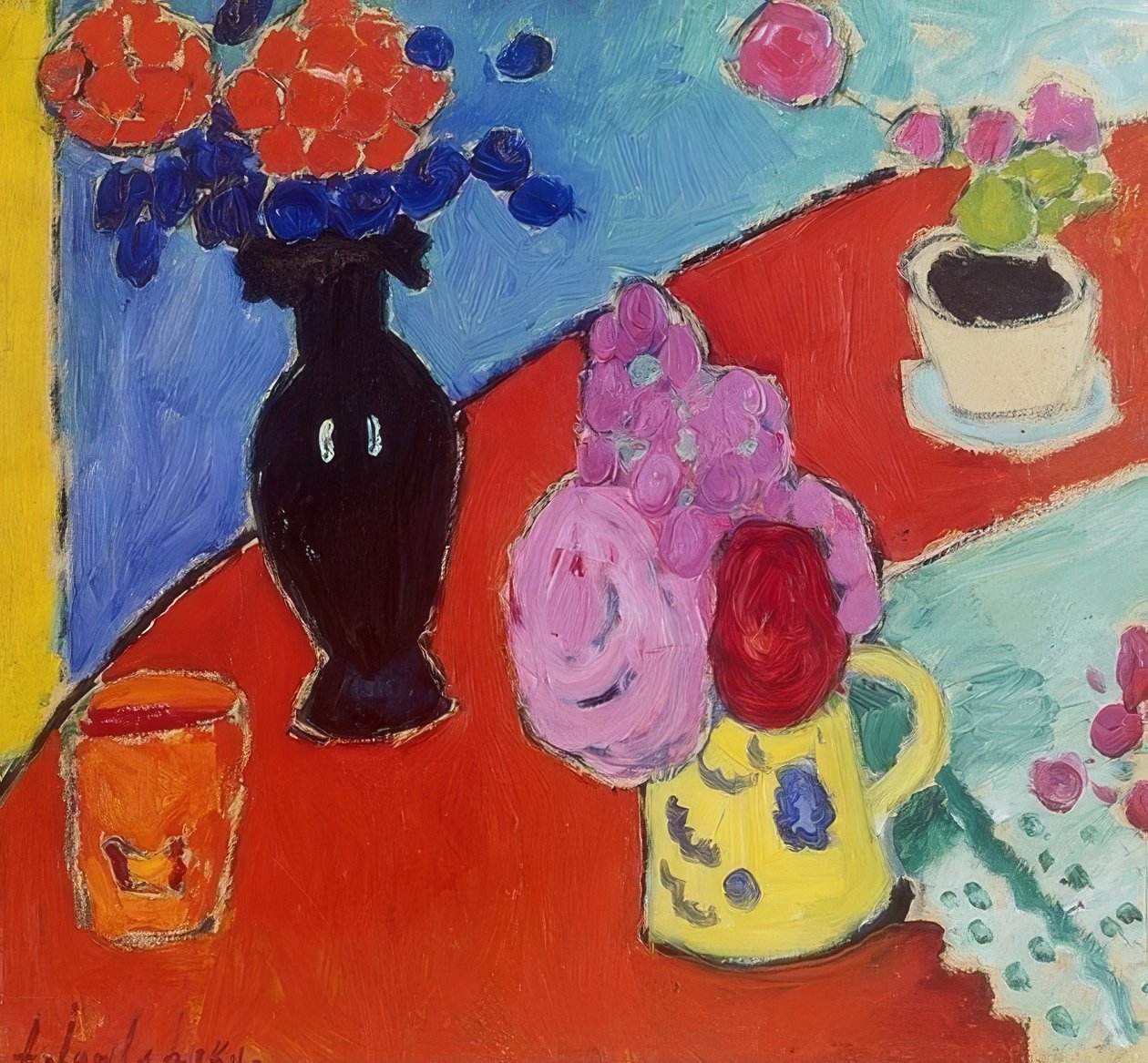 Stilleven met vaas en kruik door Alexej von Jawlensky