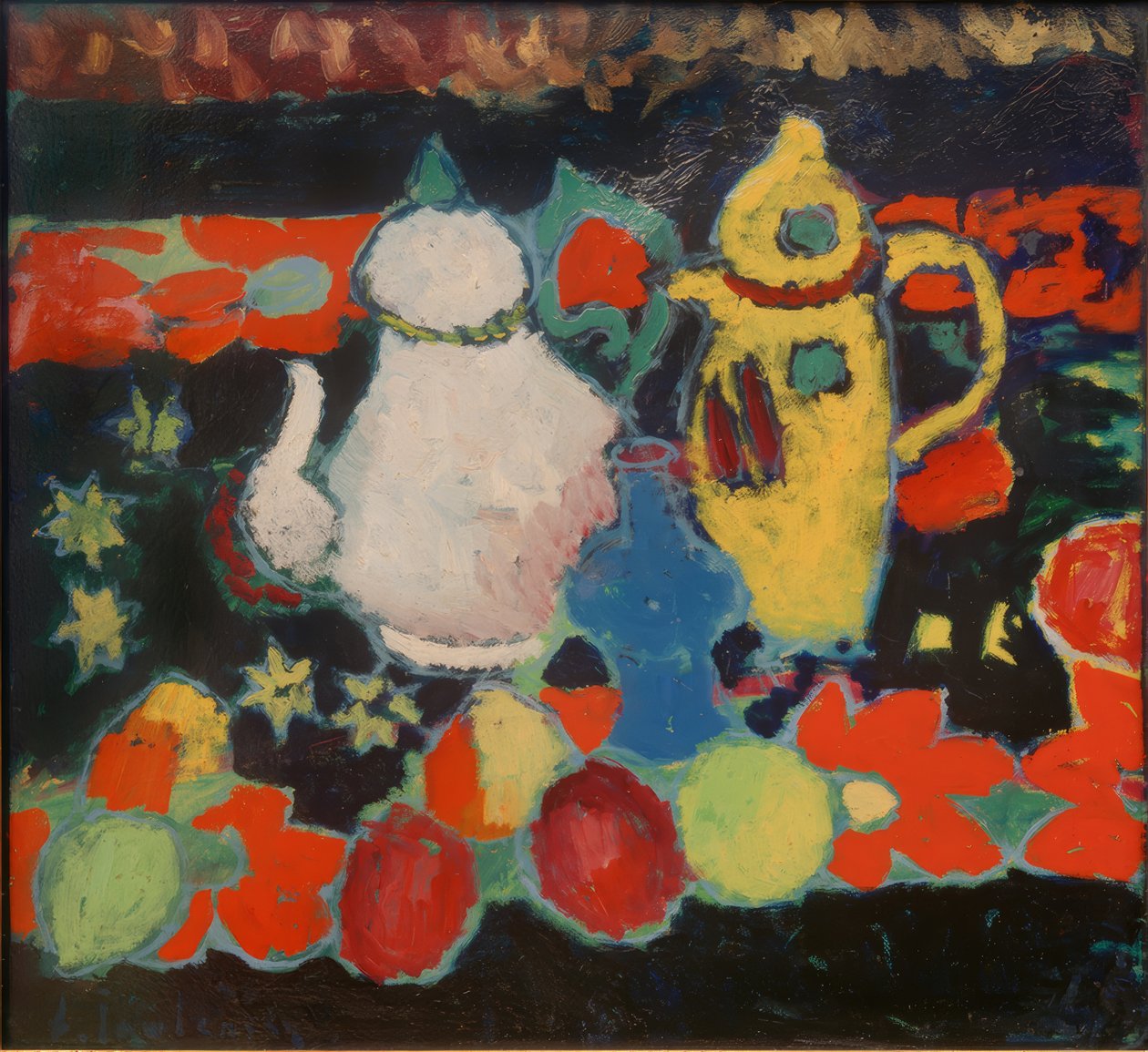 Stilleven met gele en witte kan door Alexej von Jawlensky