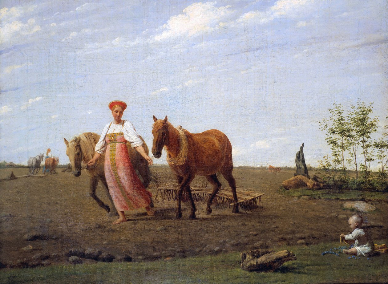 Russisch: "In het geploegde veld. Lente" In het geploegde veld. Lente door Alexey Venetsianov
