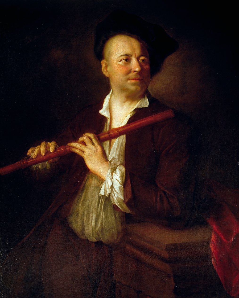 Portret van fluitist door Alexis Grimoux