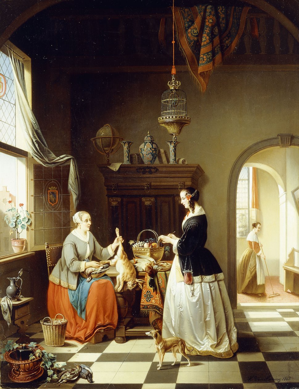 De maaltijd plannen, 1863 door Alexis van Hamme