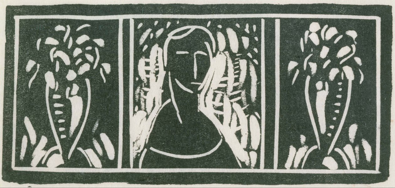 Linoleumsnede met Hulde door Sherwood Anderson door Alfred Henry Maurer