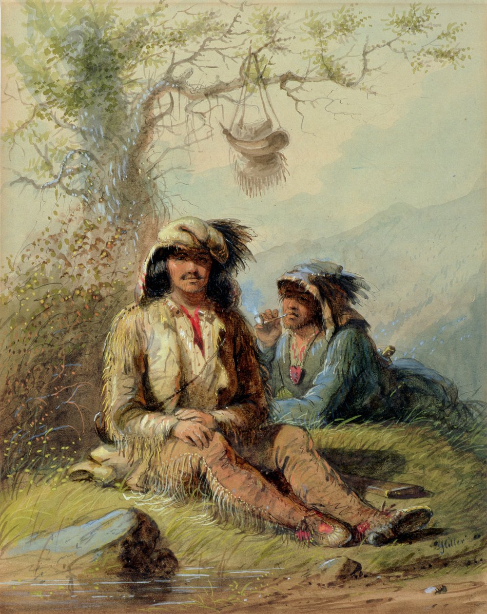 Vallenstellers, 1858 door Alfred Jacob Miller