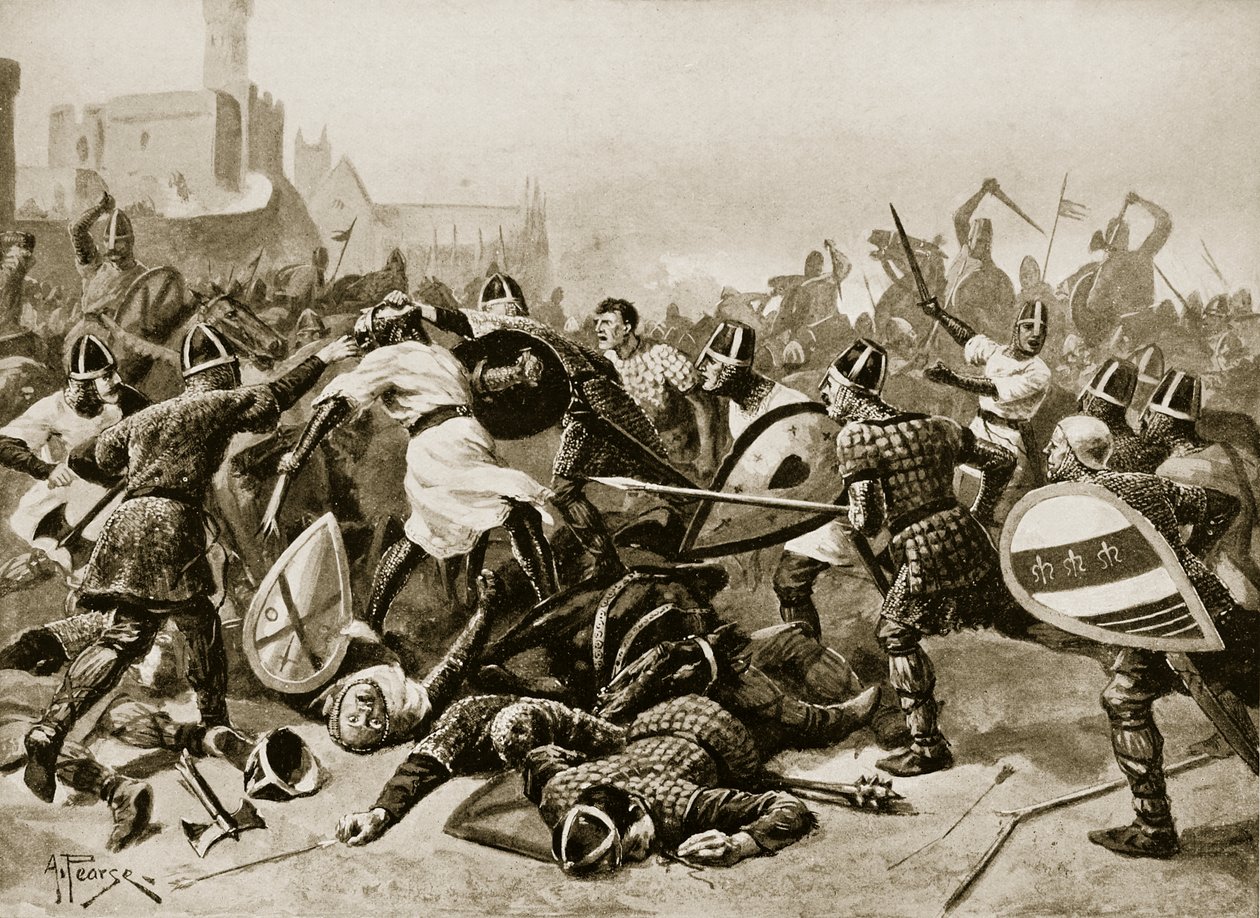 Stephen gevangen genomen bij de Slag om Lincoln, 1141, illustratie uit 
