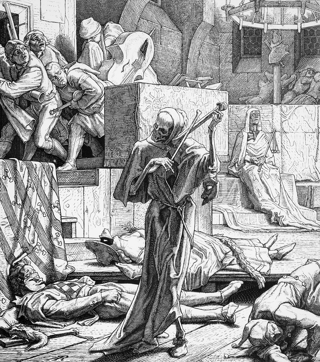 De Dood als Moordenaar, 1851 door Alfred Rethel