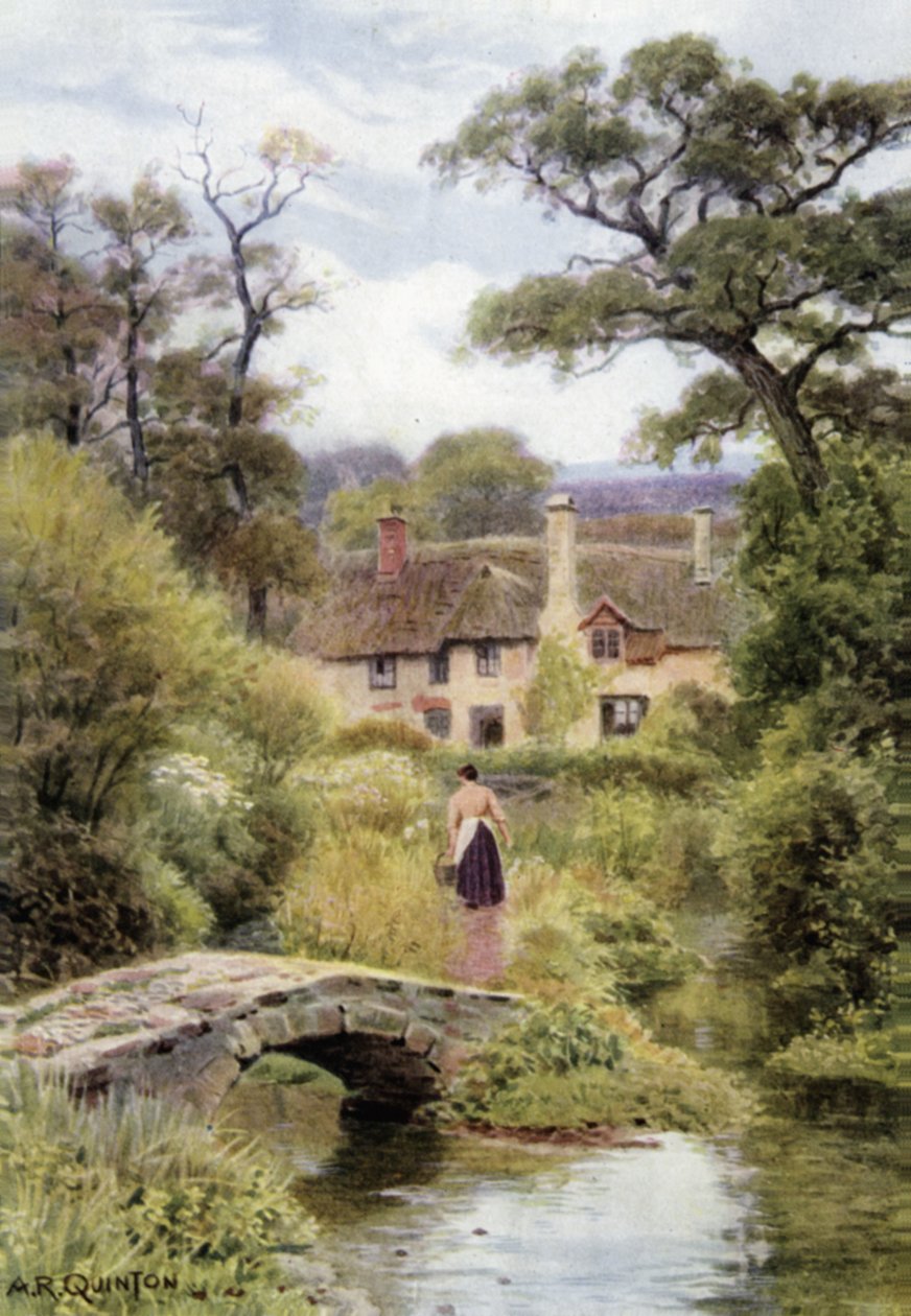 Voetbrug, nabij Porlock, Somerset door Alfred Robert Quinton