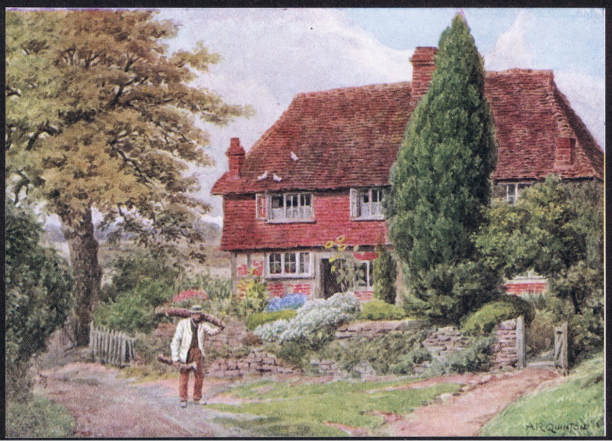 Tillington, Nr Petworth, Sussex, uit The Cottages and the Village Life of Rural England gepubliceerd door Dent & Sons Limited, 1912 door Alfred Robert Quinton